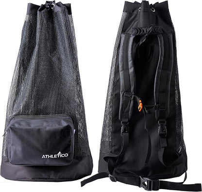 Athletico Scuba Diving Bag - XL Mesh Travel Backpack for Scuba Diving and Snorkeling Gear & Equipment - Dry Bag Holds Mask, Fins, Snorkel, and More