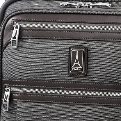 Travelpro Platinum Elite Softside Expandable Carry on Luggage, 8 Wheel Spinner Suitcase, USB Port, Men and Women, International, Vintage Grey, Carry On 19-Inch