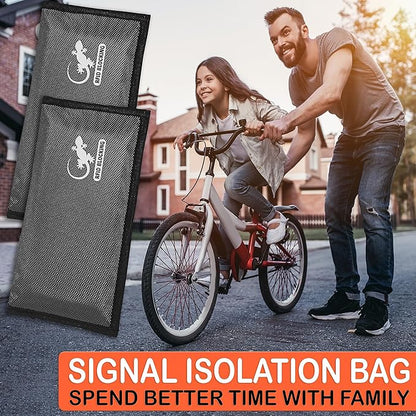 Faraday Bags for Phones - RFID Blocking Sleeves Privacy & GPS Blocker - All Signal Blocking Faraday Pouch Key Fob, Credit Card & Personal Data Go Silent in our Dark Pocket Security - GRAY Faraday Bag