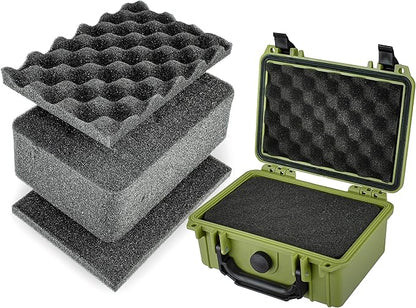 Eylar Protective Gear and Camera Hard Case Water & Shock Proof w/Foam TSA Approved 8.12 inch 6.56 inch 3.56 inch (OD Green)