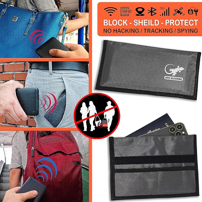Faraday Bags for Phones - RFID Blocking Sleeves Privacy & GPS Blocker - All Signal Blocking Faraday Pouch Key Fob, Credit Card & Personal Data Go Silent in our Dark Pocket Security - GRAY Faraday Bag