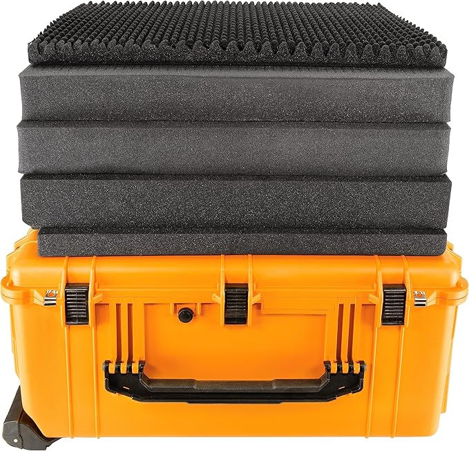 Eylar 31.5" X-Large Protective Roller Hard Case for Cameras, Drones, Tools, and AV Equipment with IP67 Waterproof, Shock Resistant, and Customizable Foam Inserts (Yellow)