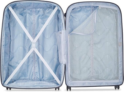 DELSEY PARIS Clavel Hardside Expandable Luggage with Spinner Wheels, Blue Jean, Checked-Large 30 Inch