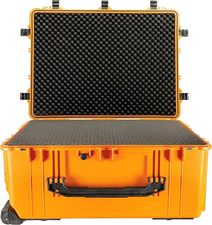 Eylar 31.5" X-Large Protective Roller Hard Case for Cameras, Drones, Tools, and AV Equipment with IP67 Waterproof, Shock Resistant, and Customizable Foam Inserts (Yellow)