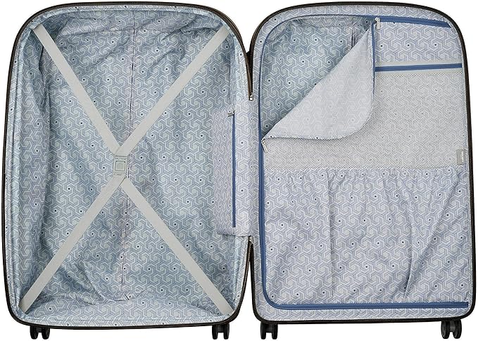 DELSEY PARIS Clavel Hardside Expandable Luggage with Spinner Wheels, Black, Checked-Large 30 Inch