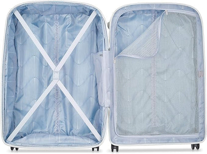 DELSEY PARIS Clavel Hardside Expandable Luggage with Spinner Wheels, White, Checked-Large 30 Inch