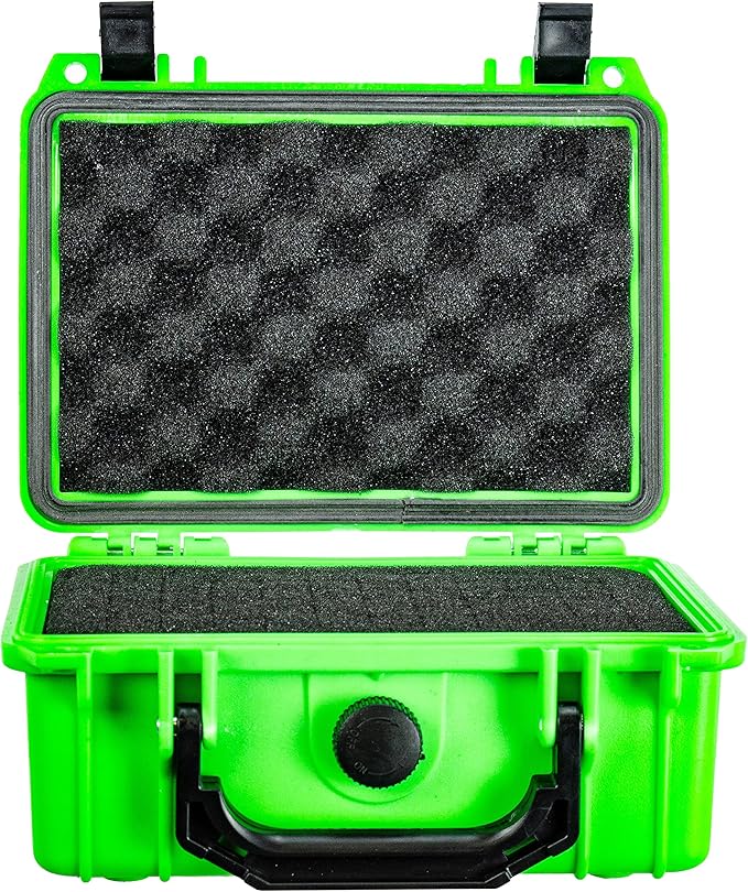 Eylar Protective Hard Case Water & Shock Proof w/Foam TSA Approved 8.12 inch 6.56 inch 3.56 inch (Neon Green)