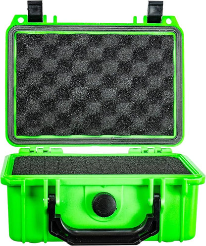 Eylar Protective Hard Case Water & Shock Proof w/Foam TSA Approved 8.12 inch 6.56 inch 3.56 inch (Neon Green)