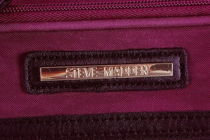 Steve Madden Designer Luggage - Checked Large 28 Inch Softside Suitcase - Expandable for Extra Packing Capacity - Lightweight Bag with Rolling Spinner Wheels (Peek-A-Boo Purple)