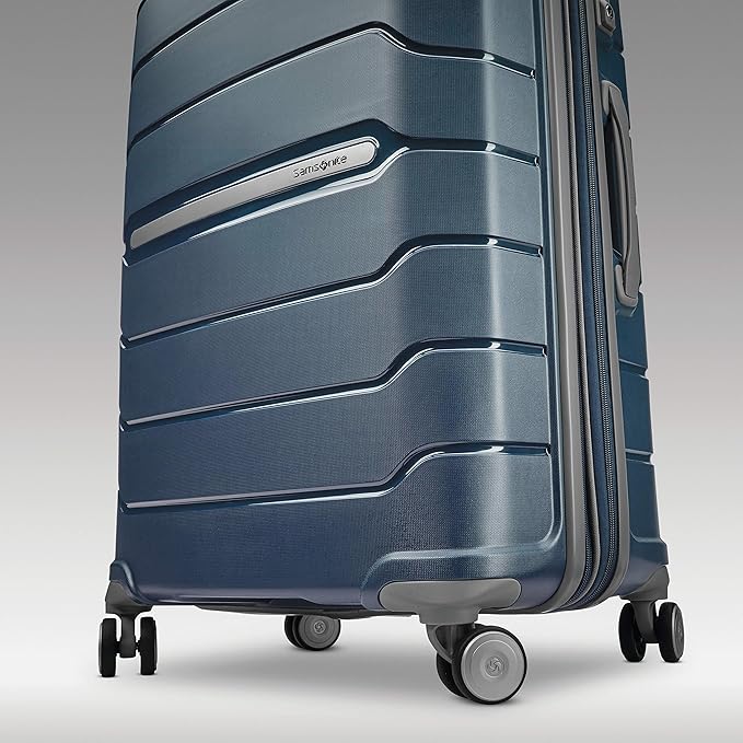 Samsonite Freeform 2-Piece Luggage Set - Carry-On & Large Checked Luggage with Dual Spinner Wheels - Durable Polypropylene Hardshell - TSA Lock, Airline-Approved - Expandable Hard Shell - Navy