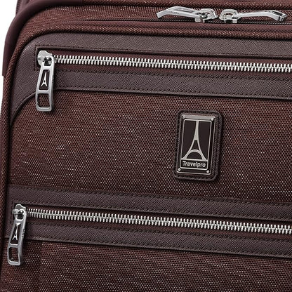 Travelpro Platinum Elite Softside Expandable Carry on Luggage, 8 Wheel Spinner Suitcase, USB Port, Men and Women, International, Bordeaux Red, Carry On 19-Inch