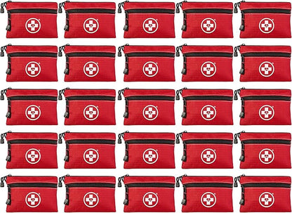 Swiss Safe 2-in-1 First Aid Kit for Car, Travel & Home, Businesses - Bonus Mini Kit for Medical Emergency Aid, Survival, Camping - 64 Piece, 25 Pack