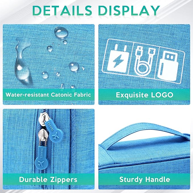 Electronics Organizer Travel Cable Organizer Bag Waterproof Portable Digital Storage Bag Electronic Accessories Case Cable Charger Organizer Case