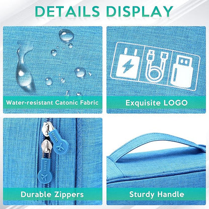 Electronics Organizer Travel Cable Organizer Bag Waterproof Portable Digital Storage Bag Electronic Accessories Case Cable Charger Organizer Case