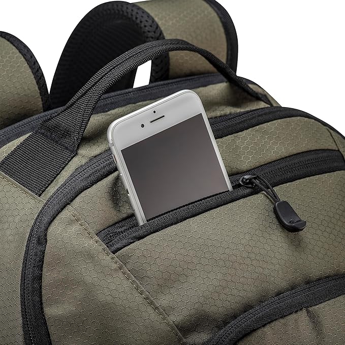 High Sierra Swoop Backpack, Lightweight Bookbag, Large Main Compartment + External Accessory Pockets, Separate Laptop Pocket, Dual Water Bottle Pockets, Fits most 17” Laptops, 30L Capacity, Olive