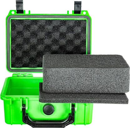 Eylar Protective Hard Case Water & Shock Proof w/Foam TSA Approved 8.12 inch 6.56 inch 3.56 inch (Neon Green)