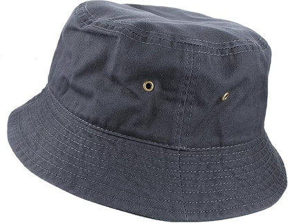 Gelante Solid Color 100% Cotton Bucket Hat for Women and Men Packable Travel Summer Beach Hat