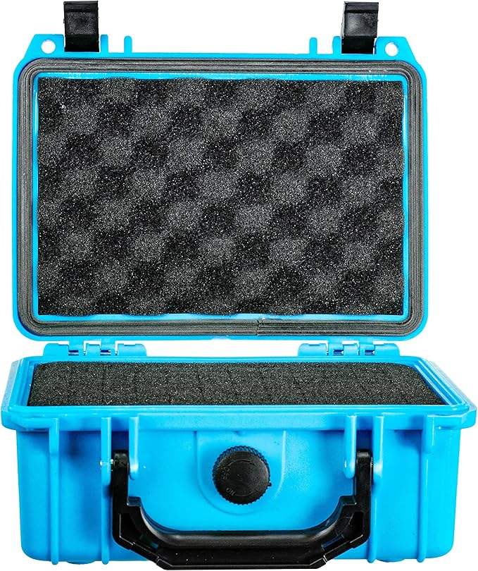 Eylar Protective Hard Case Water & Shock Proof w/Foam TSA Approved 8.12 inch 6.56 inch 3.56 inch (Neon Blue)