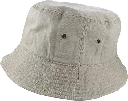 Gelante Solid Color 100% Cotton Bucket Hat for Women and Men Packable Travel Summer Beach Hat